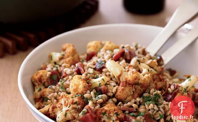 Salade Farro au Chou-fleur frit et Prosciutto
