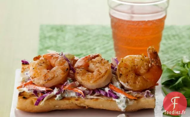 Tartines de Crevettes à la Salade de Chou