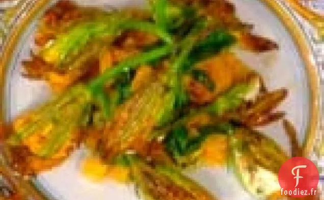 Fleurs de Courgettes frites à la Ricotta de Buffle: Fiori di Zucca Fritte con Ricotta di Bufala e Pomodori
