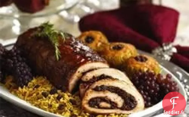 Longe de Porc Roulée aux Raisins Secs et aux Herbes de Californie