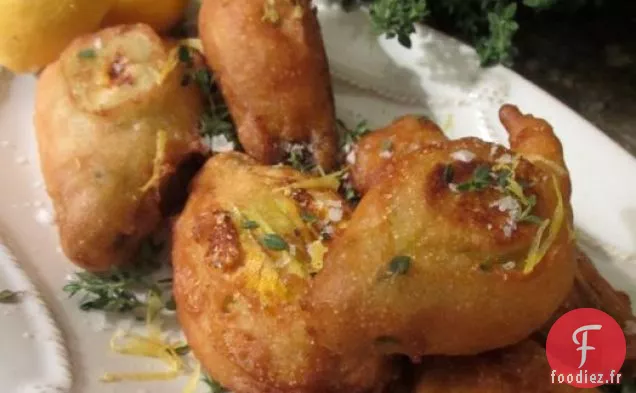 Trois Fleurs de Courge farcies au fromage