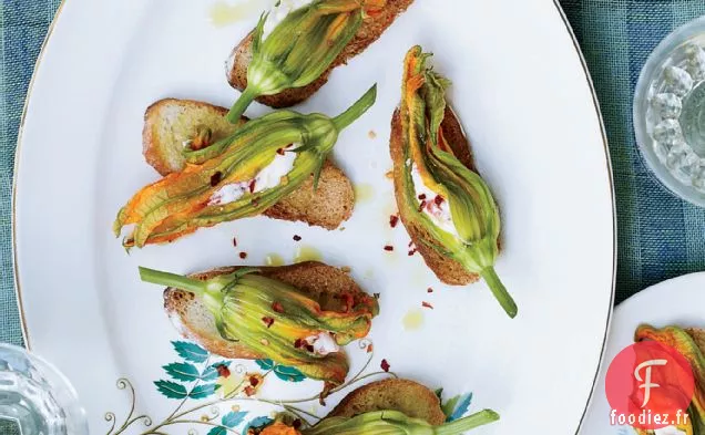 Fleurs de Courge à la Ricotta au Piment