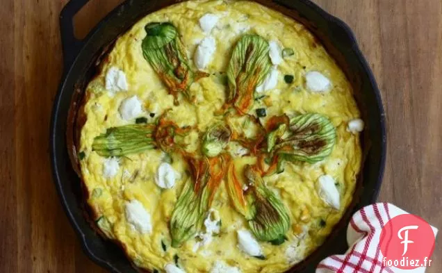 Frittata Au Fromage de Chèvre à la Fleur de Courge