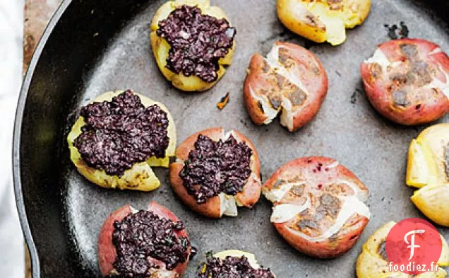 Pommes de Terre Écrasées au Pesto d'Olives