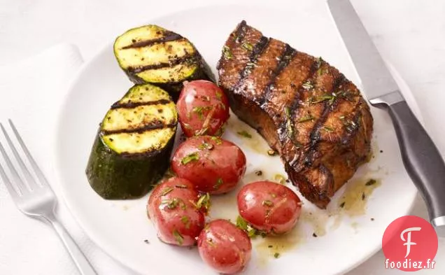 Steak Grillé et Courgettes