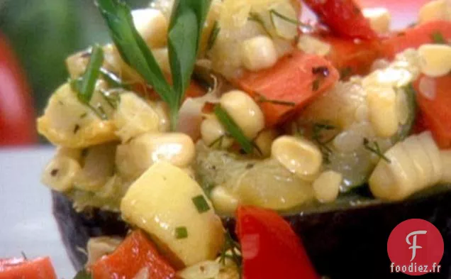 Salade de Légumes Rôtis au Marché Fermier - Avocats Farcis