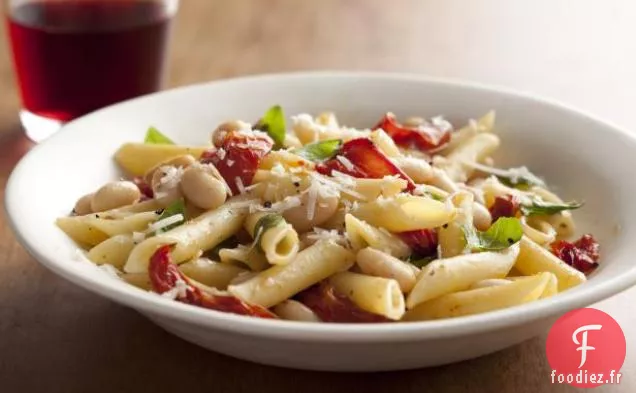 Penne aux Tomates Rôties, Ail et Haricots Blancs