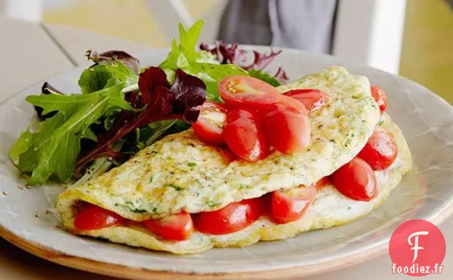 Omelette de Blanc d'Oeuf aux Herbes aux Tomates