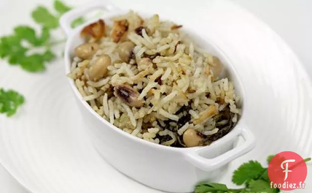 Riz aux Pois aux Yeux Noirs à l'Indienne (Recette de pulao)