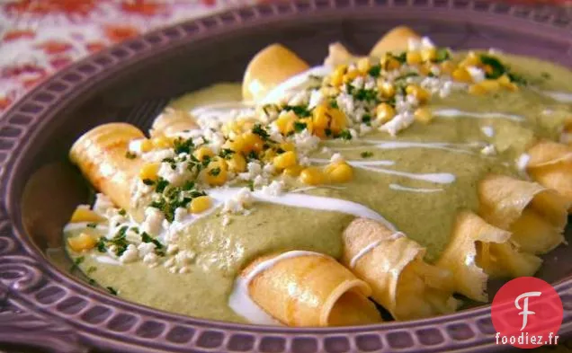 Crêpes Farcies au Maïs et au Fromage à la Crème Poblano