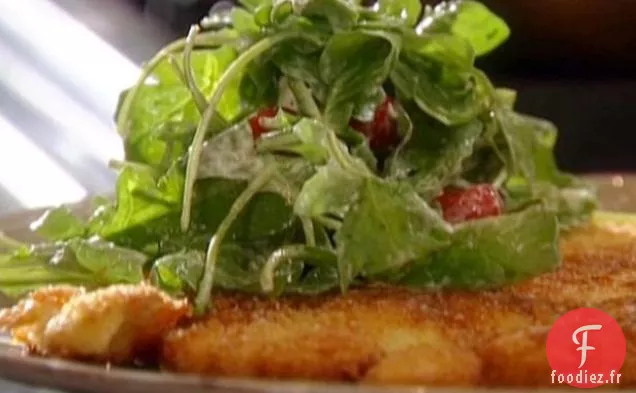 Paillard de Poulet avec Salade Crémeuse de Parmesan