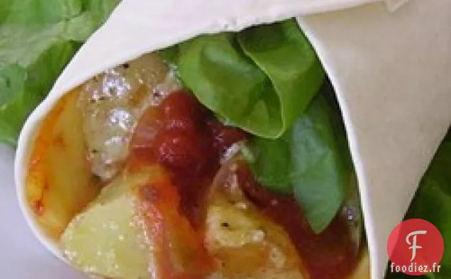 Wraps de Pommes de Terre Chipotle au Curry, Épinards et Fromage