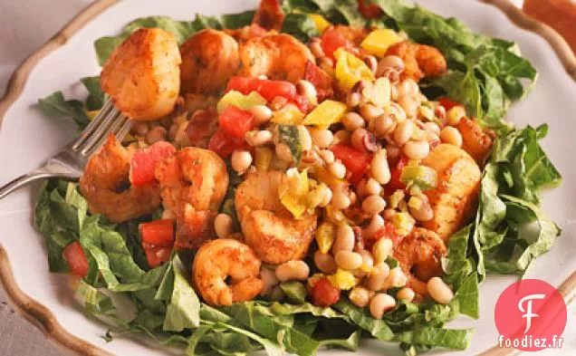 Salade de Pois et Fruits de Mer aux Yeux Noirs