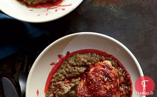 Cuisses de Poulet Rôties au Ragoût de Lentilles