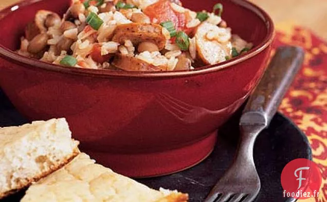 Pois aux Yeux Noirs et Riz avec Saucisse à l'Andouille