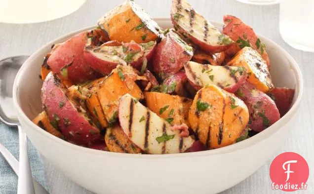 Salade De Pommes De Terre Grillées Au Bacon - Vinaigrette Aux Oignons Verts