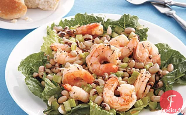 Salade de Crevettes et Petits Pois aux Yeux Noirs