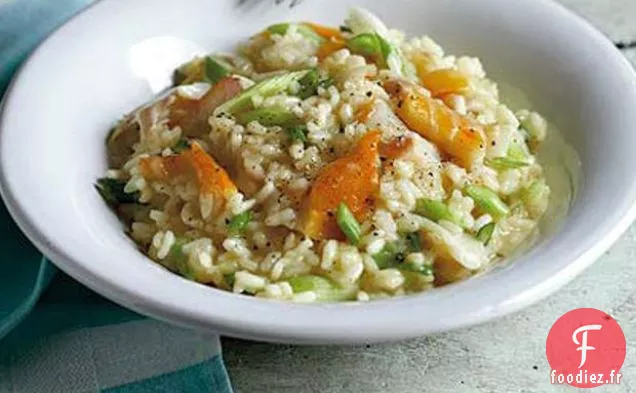 Risotto aux Oignons de Printemps et au Poisson Fumé