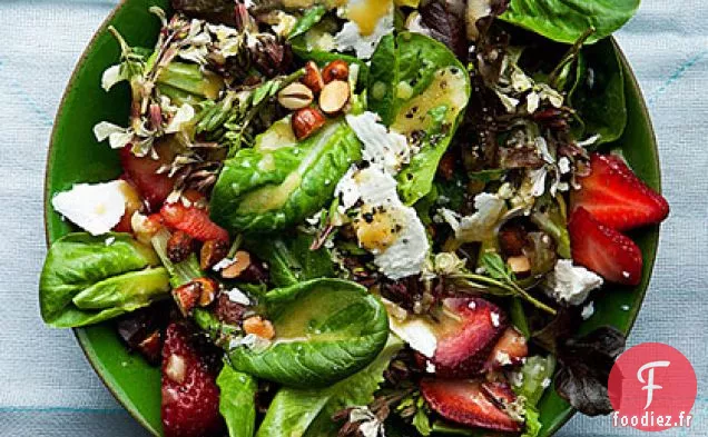 Laitues pour Bébés à la Feta, aux Fraises et aux Amandes