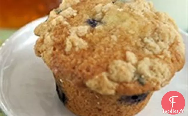 Muffins aux Myrtilles Crumble Au Miel Salé