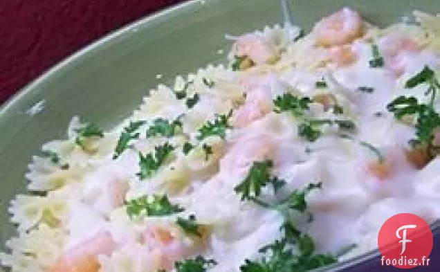 Fettucine Alfredo de Scim aux Crevettes
