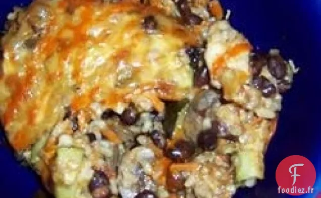 Casserole de Riz Brun et Haricots Noirs