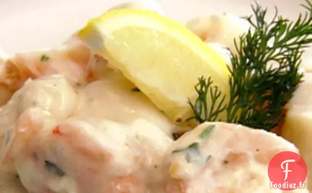 Crevettes et Pétoncles à la Sauce à la Crème à l'Ail