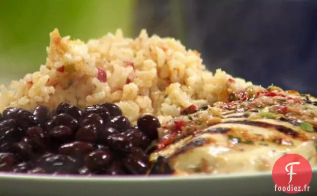 Poulet Mariné à la Salsa avec Riz Mexicain