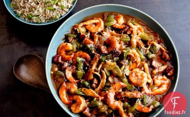 Etouffee aux Crevettes et Poulet