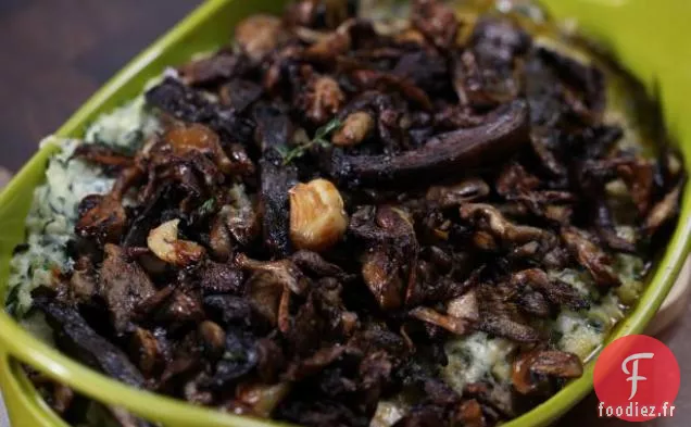 Casserole de Champignons Rôtis, Panais, Pommes de Terre et Épinards