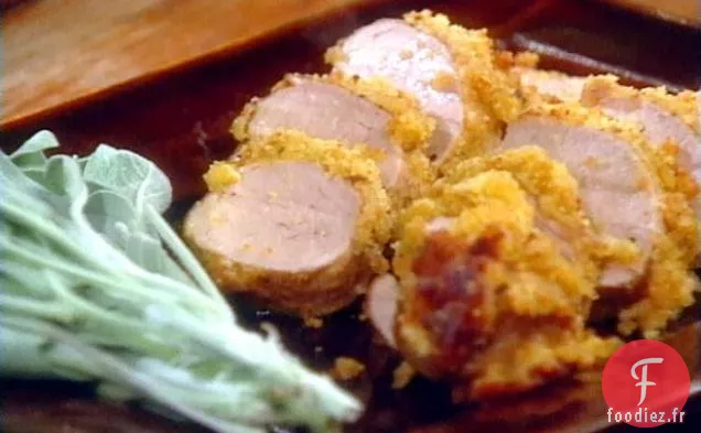Filet de Porc Rôti avec Croûte de Pain de Maïs à la Sauge