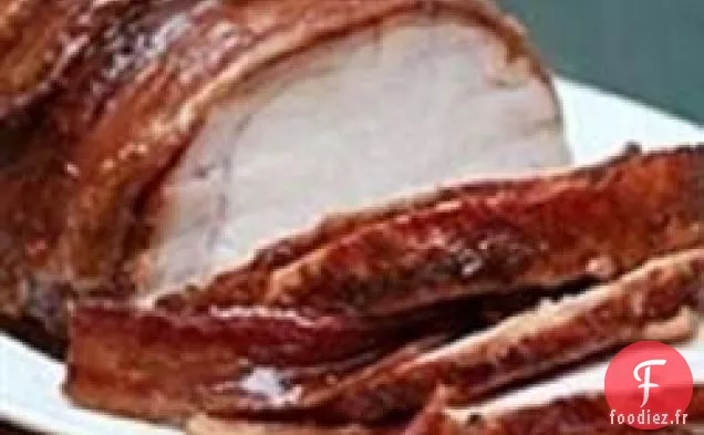 Longe de Porc enveloppée de Bacon avec Glaçage Sucré Épicé