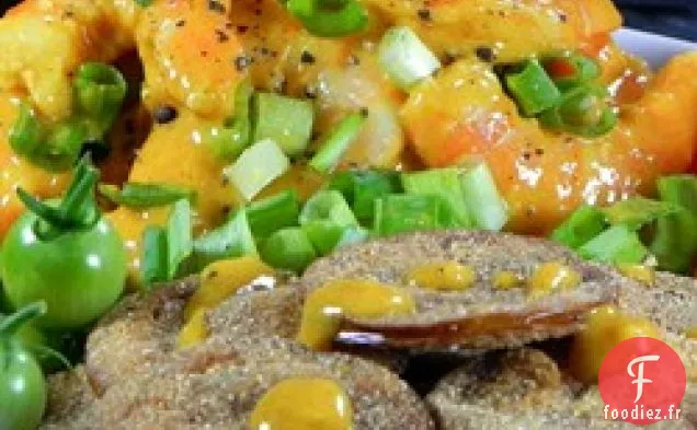 Tomates Vertes Frites à la Rémoulade de Crevettes