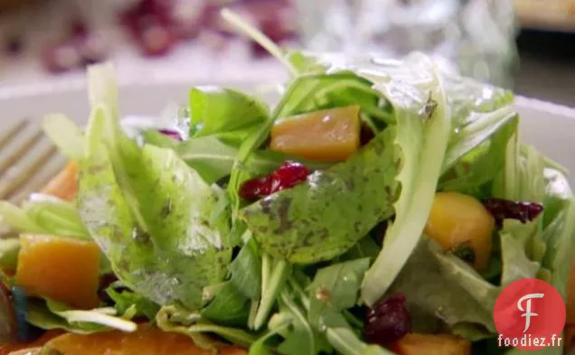 Salade de Courge Musquée Tiède avec Vinaigrette Mandarine-Romarin