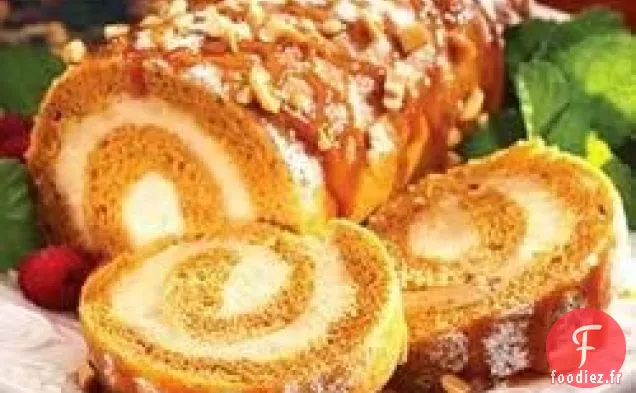 Rouleau de Citrouille avec Crème au Beurre d'Arachide Croquante