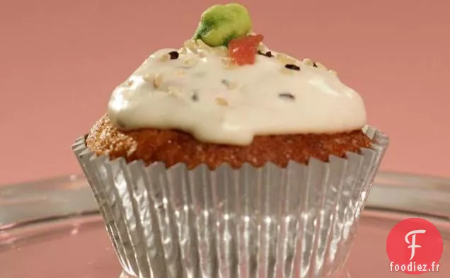 Cupcakes au Germe de Blé et Gingembre, Crème de Wasabi et Crème Fraîche de Thon
