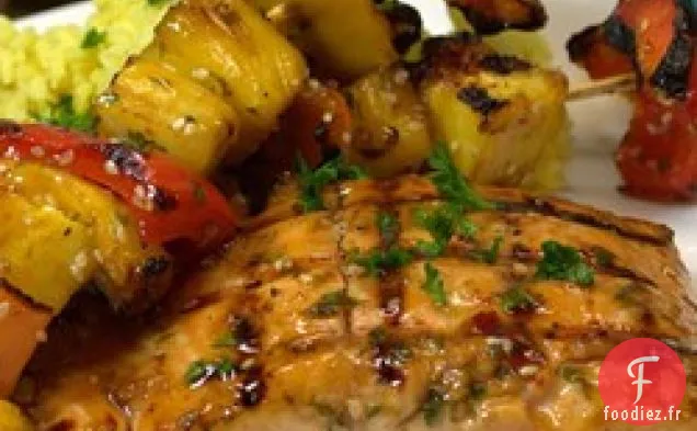 Brochettes de Saumon BBQ et de Fruits