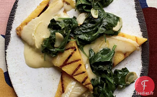 Polenta Grillée aux Épinards et Fromage Robiola