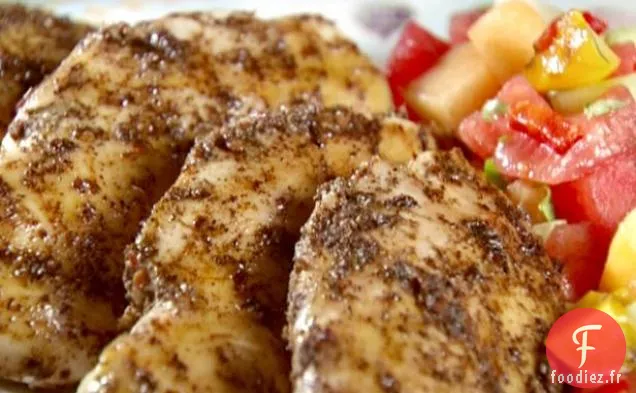 Salsa de Poulet à la Pêche et au Melon