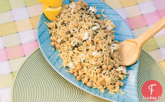 Orzo Aux Haricots Garbanzo, Fromage De Chèvre Et Origan