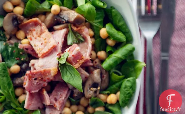 Bacon Fumé, Pois Chiches Et Champignons