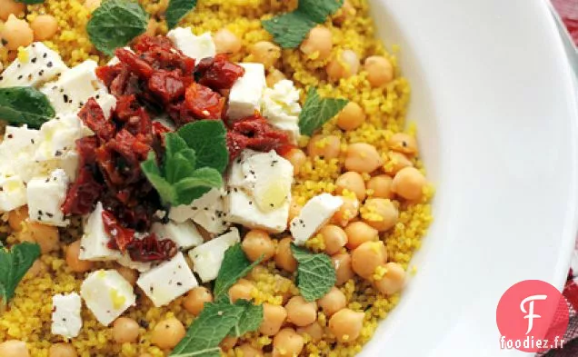 Couscous Pois Chiches, Fromage Feta Et Tomates Séchées