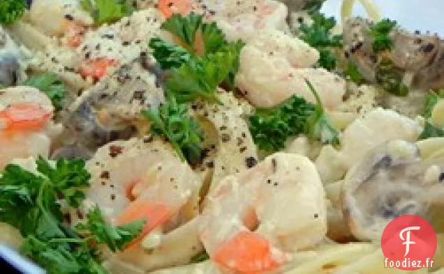 Fettuccine aux Crevettes Alfredo