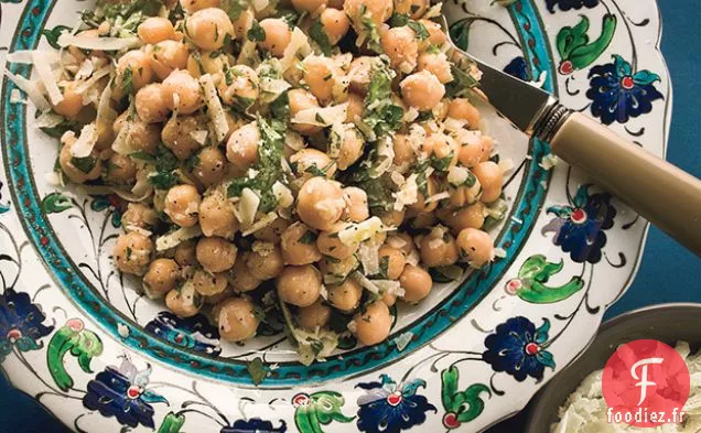Salade de Pois Chiches au Citron, au Parmesan et aux Herbes fraîches