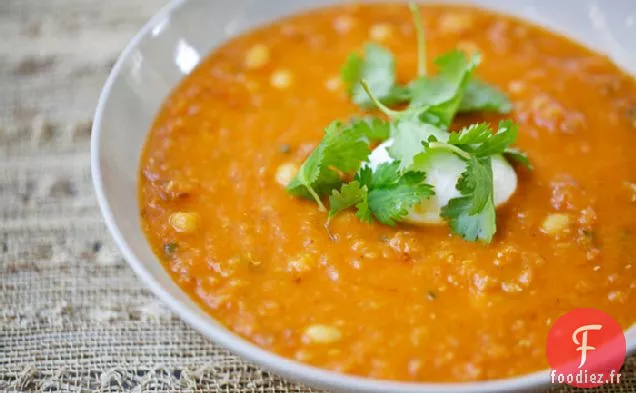 Soupe De Lentilles Rouges, Chili Et Pois Chiches