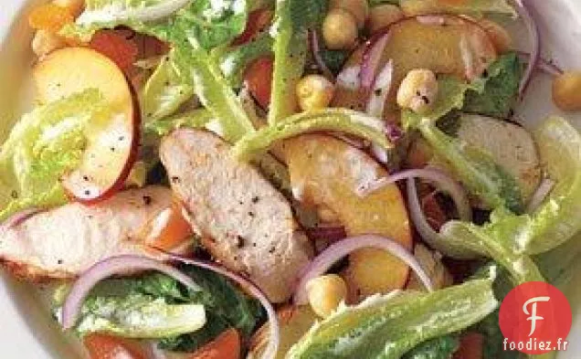 Salade De Poulet Épicée Aux Prunes Et Pois Chiches