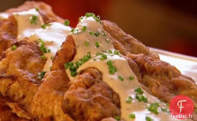 Steak Frit de Poulet avec Sauce