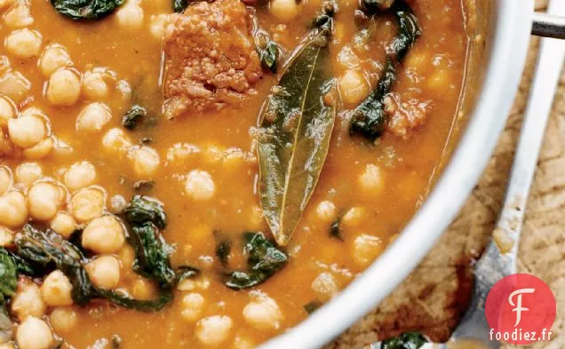 Ragoût de Pois Chiches aux Épinards et au Chorizo