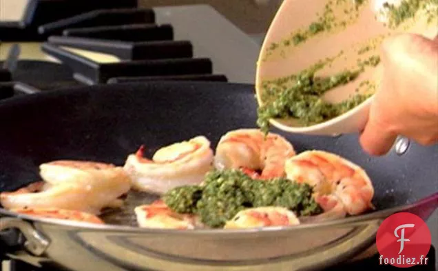 Crevettes Géantes au Pesto de Basilic et Menthe