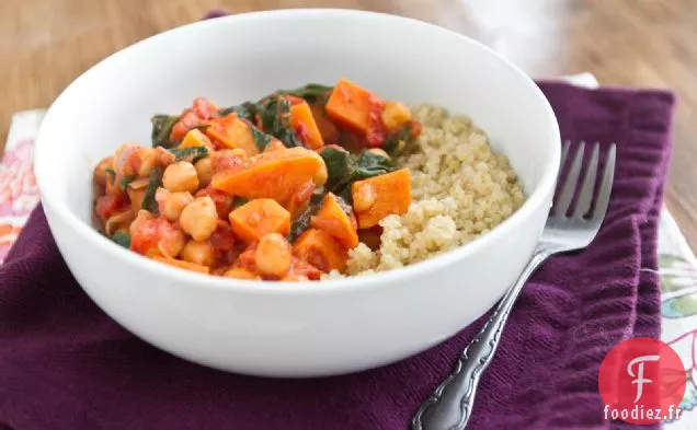 Ragoût De Patates Douces Et Pois Chiches Au Quinoa